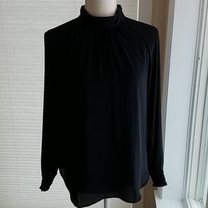 Ann Taylor Chiffon Top with Smocked cuffs